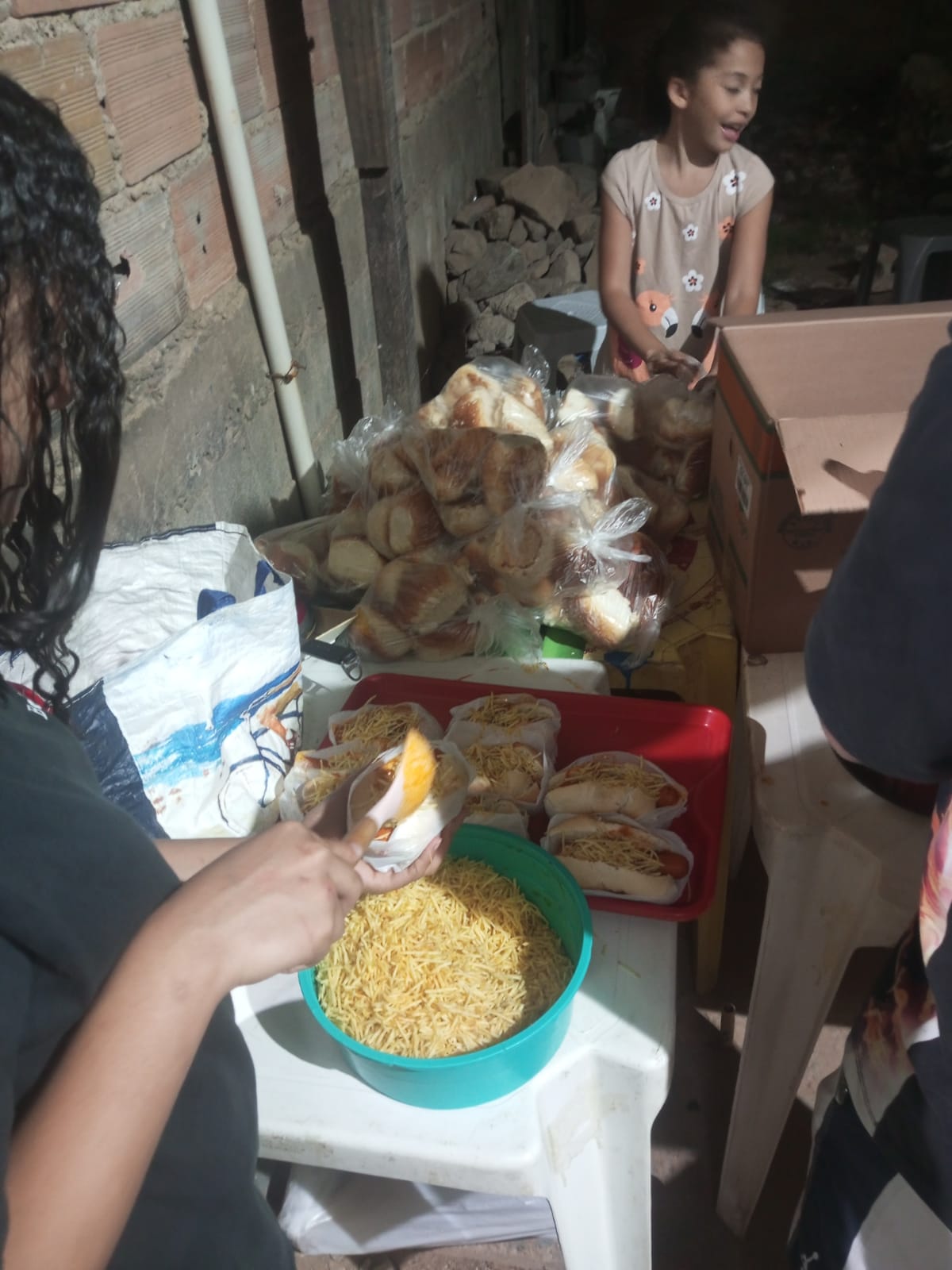 lanche para as crianças